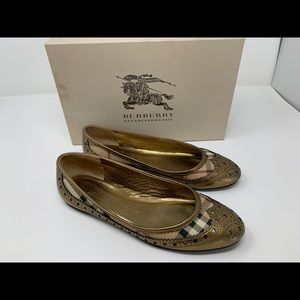 Burberry Haymarket Brogue Tudor Ballerina Flats